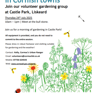 Volunteer gardening 24 July 10am - 1pm Castle Park