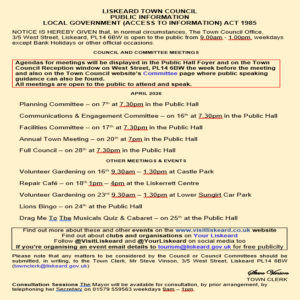 Details of April's Council meetings 