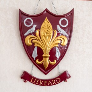 Liskeard Town Council crest in the Public Hall