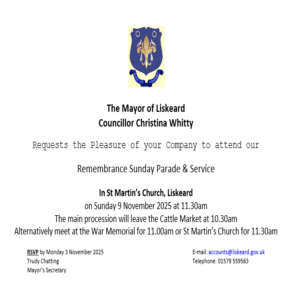 Remembrance Day parade invitation