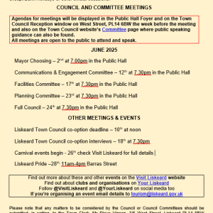 list of Council meetings