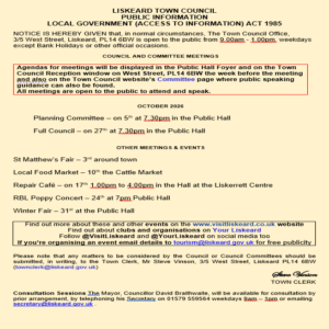 Details of October's meetings
